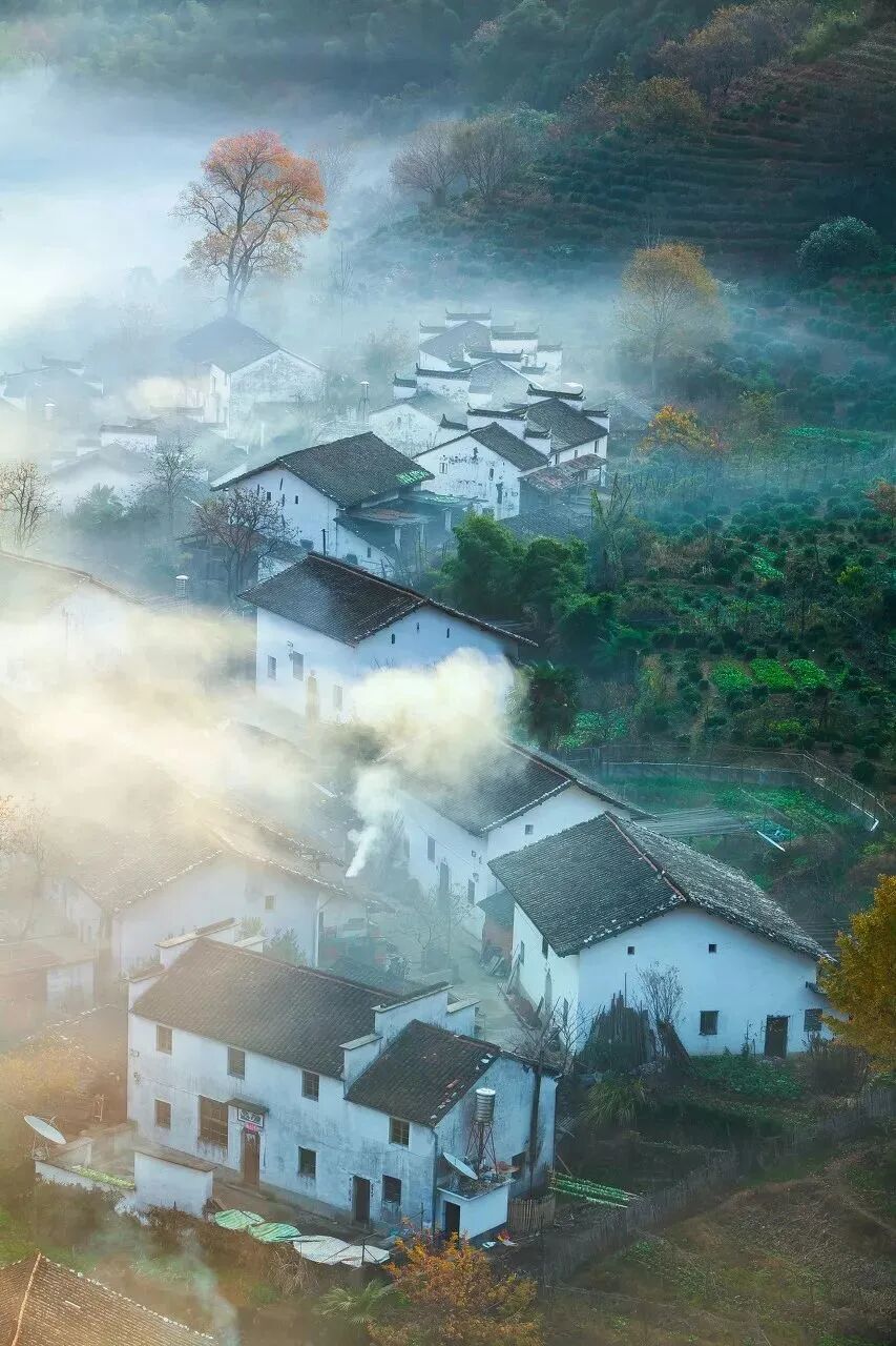 10个深山里的古村落一缕炊烟袅袅升起宛若画中的世外桃源