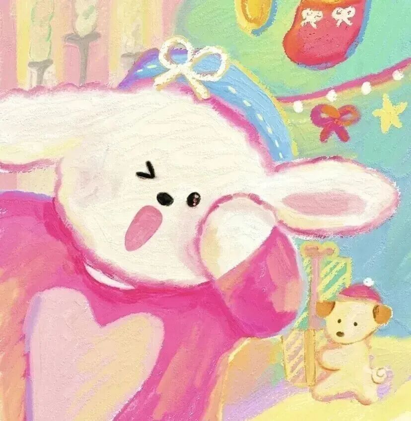 可爱小熊插画情侣头像