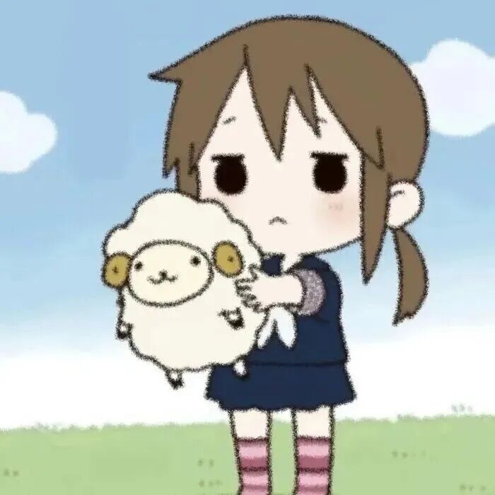 抱着小羊呆萌动漫头像女