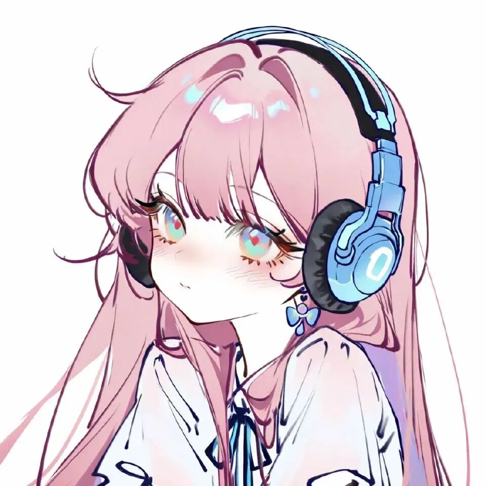 戴耳机个性动漫头像女