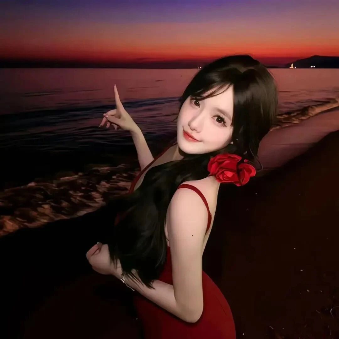 新年纯欲海边女生头像