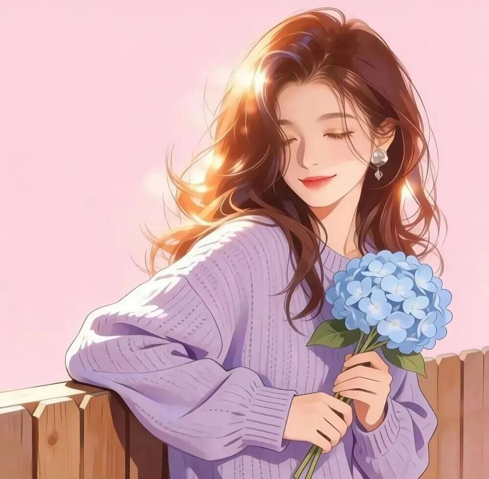 鲜花唯美动漫头像女