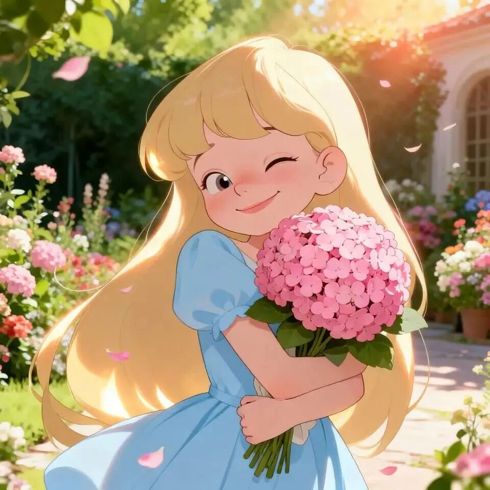 鲜花公主风唯美动漫头像女