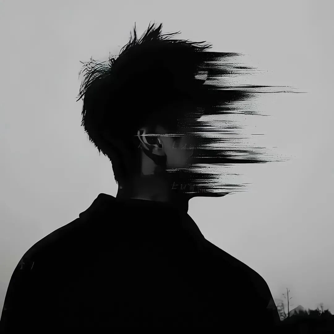 黑白男生头像