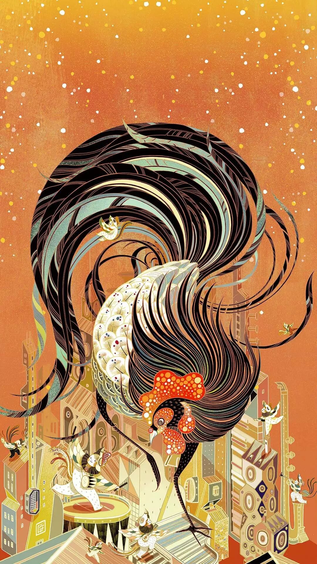 苹果壁纸上新：一波精美年画壁纸