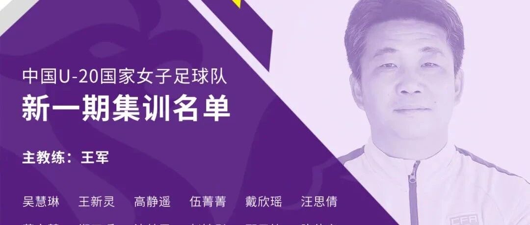 中国U-20国家女子足球队新一期集训名单