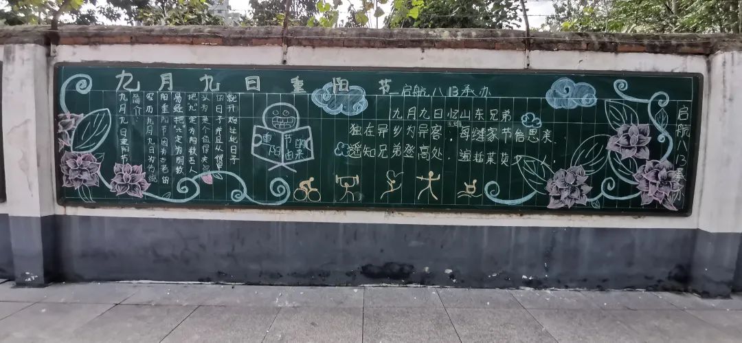 淮阳区羲城中学举行重阳节主题黑板报设计活动