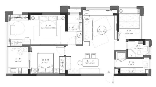 126㎡現代三房室，以灰色色調為主，客廳飄窗好愜意 家居 第2張