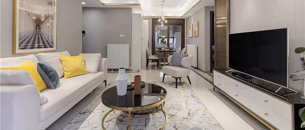 122㎡现代轻奢，黄配金空间，端庄与高贵碰撞，温馨又大气