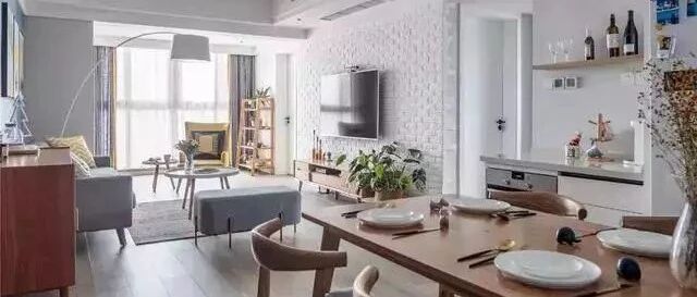 138平北欧三居室，用文化砖设计背景墙，很文艺！