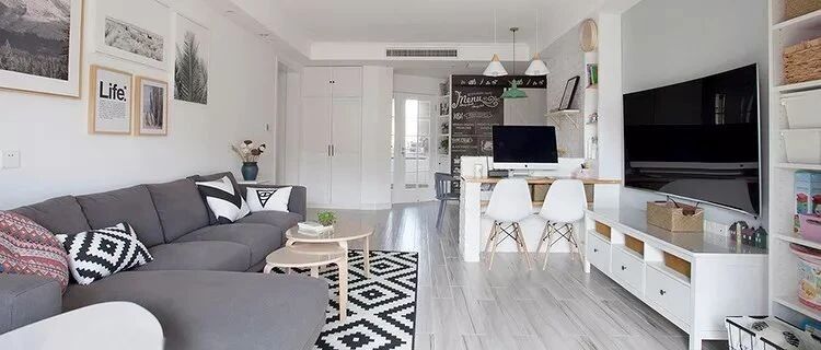 110㎡北欧风三居室装修，打通阳台客厅，这样装修真好看！