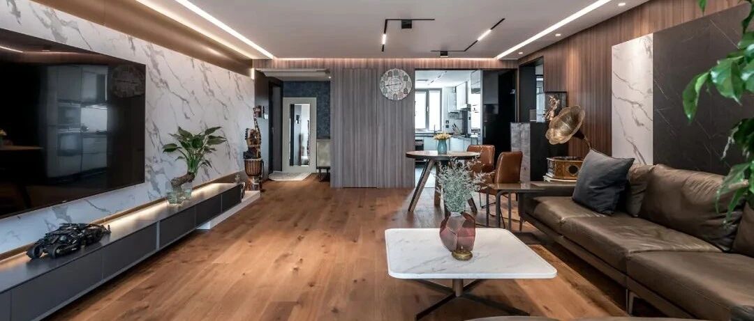 119㎡暗色调轻奢美宅，旧物搬进新家的长情设计