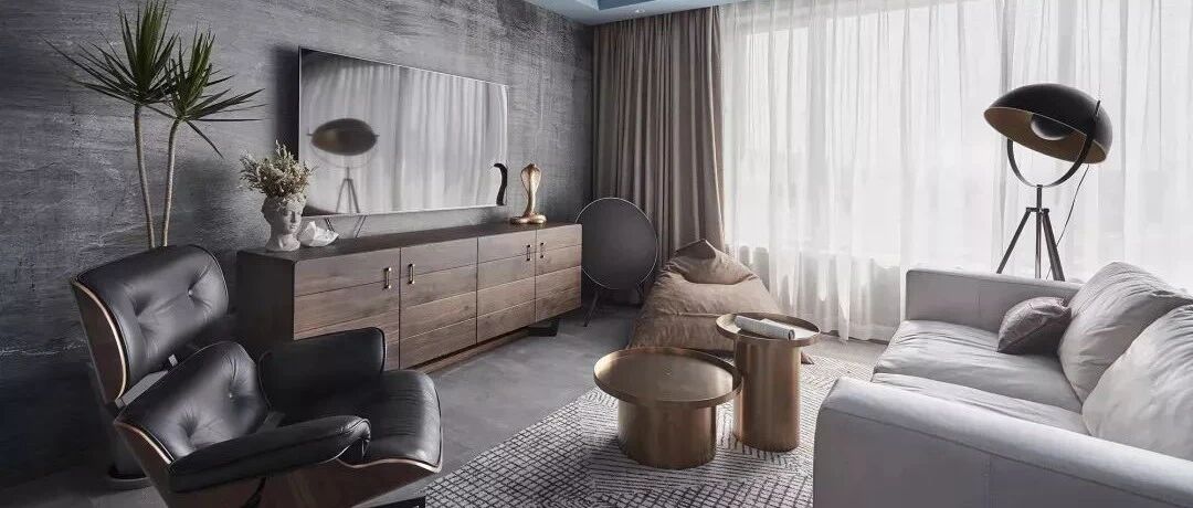 108㎡现代风，巧用水泥墙打造一个时尚小窝 ，微带复古风