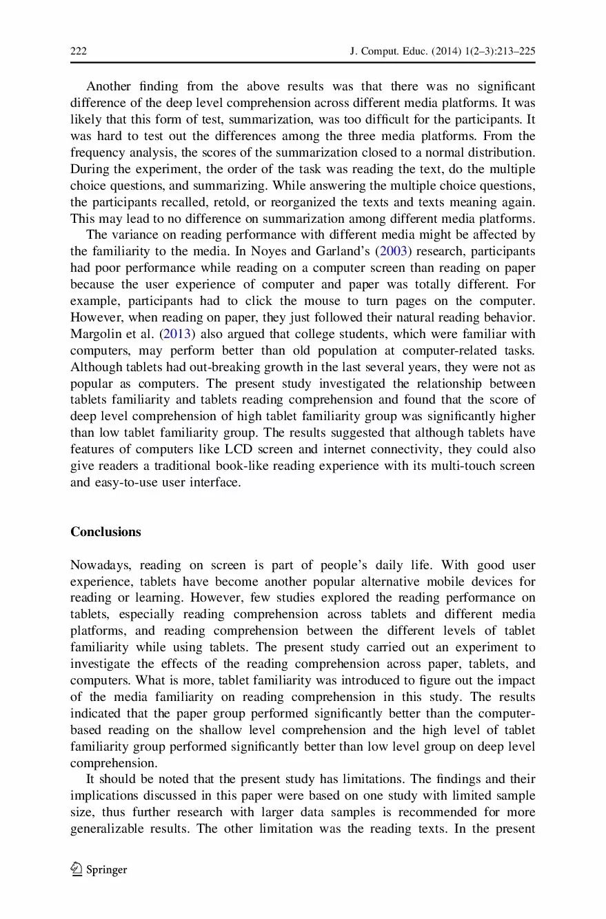 英文論文 | 通過紙張、電腦螢幕和平板電腦進行閱讀理解的比較 科技 第10張