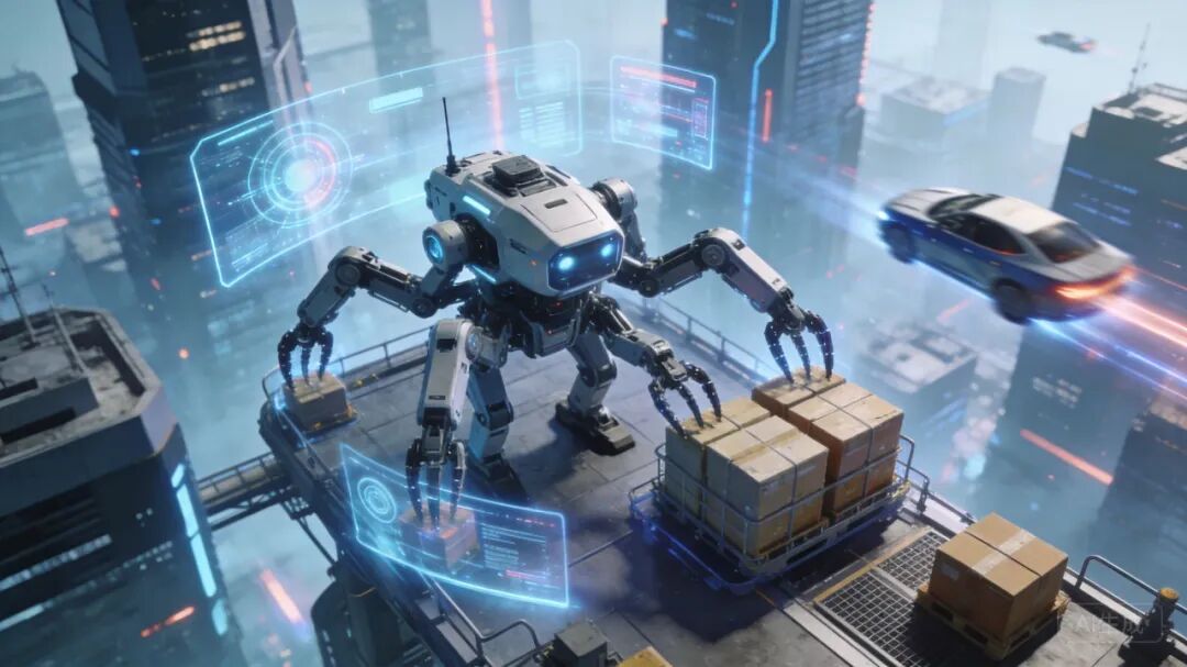 未来科技城市中的OpenClaw机器人工作场景