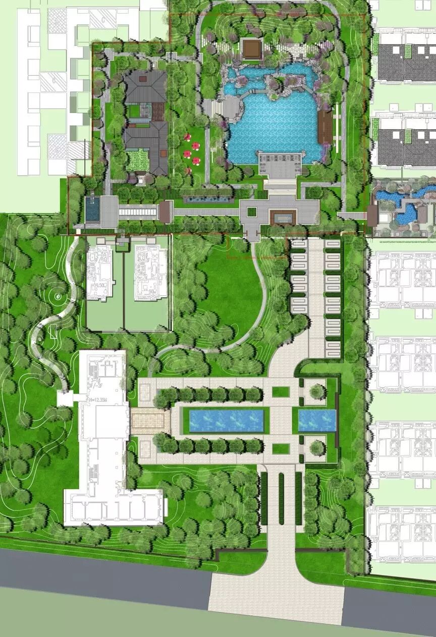 观承别墅示范区景观平面图