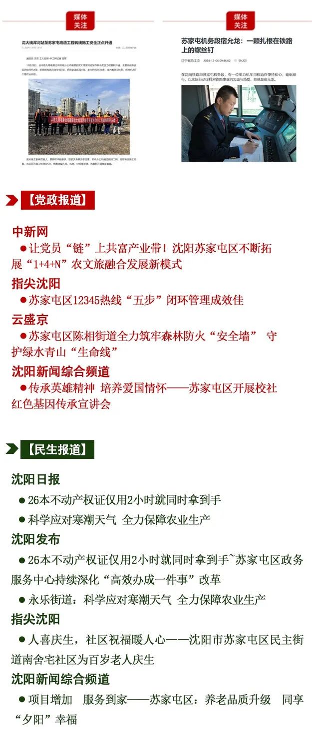 媒体关注丨国家省市媒体聚焦苏家屯区这些事儿