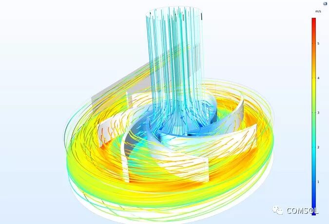 使用 COMSOL 仿真軟件模擬離心泵的圖4