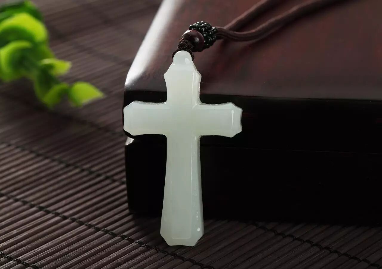 【圣洁的礼物,丰盛的祝福】正品金镶玉十字架低至99元