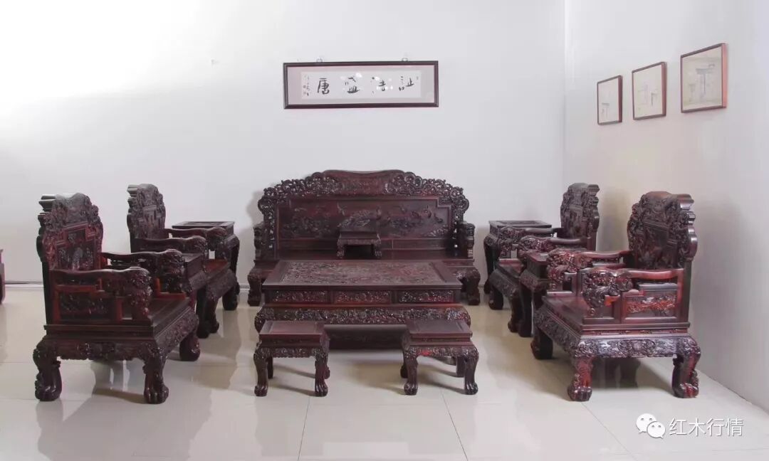 红木收藏：荣华富贵沙发（大红酸枝）