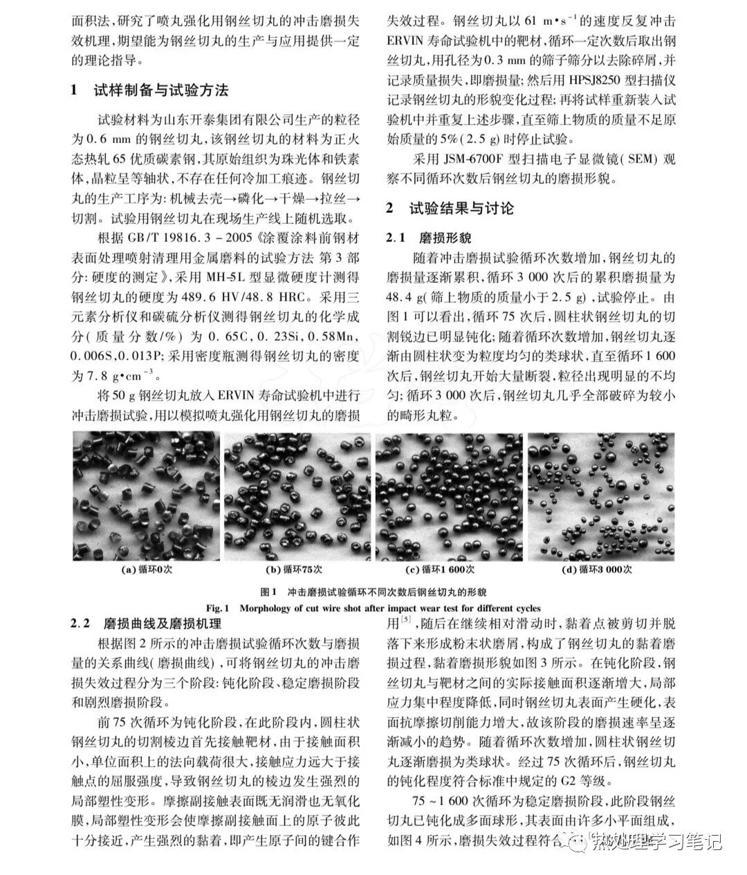 筆記99：噴丸強化用鋼絲切丸的磨損失效機理的圖2
