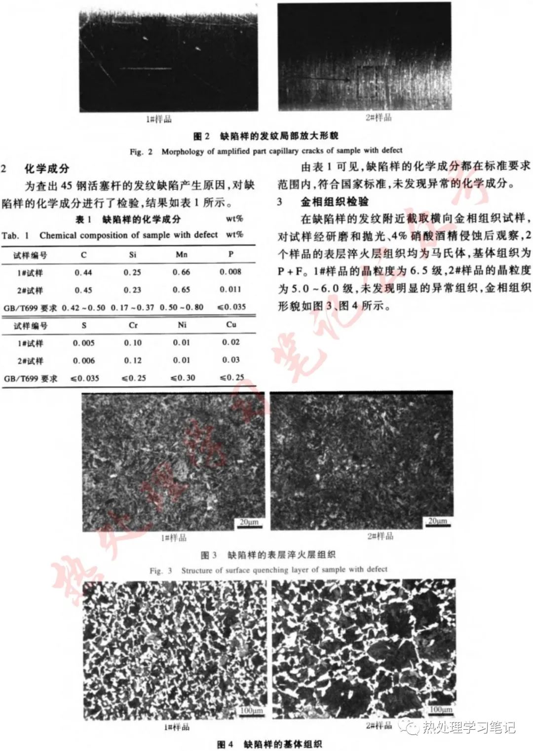 45钢活塞杆表面发纹产生原因的图2