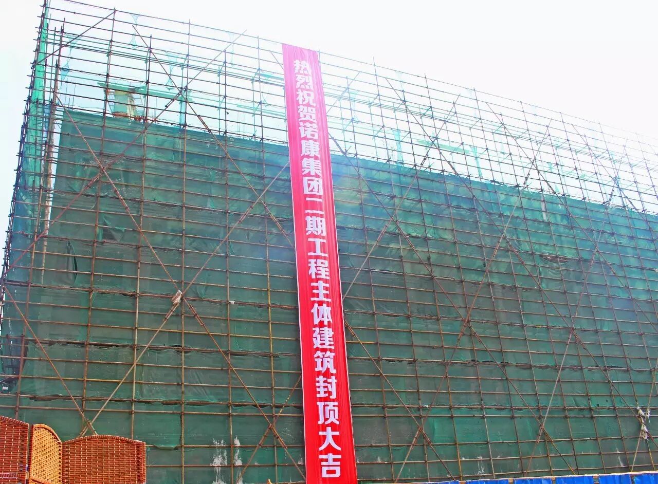 封顶大吉热烈祝贺诺康(芜湖)生物科技有限公司二期主体工程封顶仪式