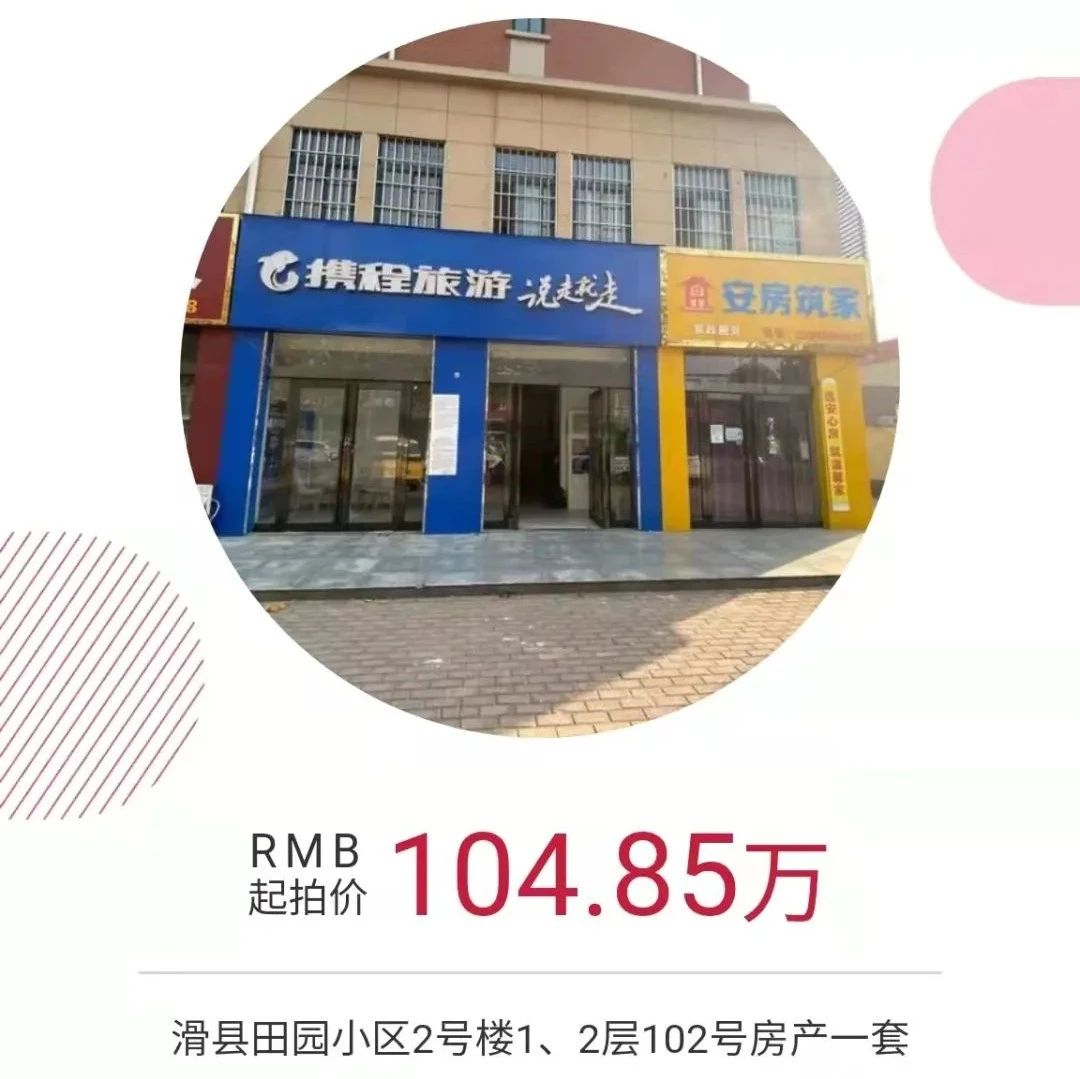 滑县4套百万商铺拍卖！手慢无！