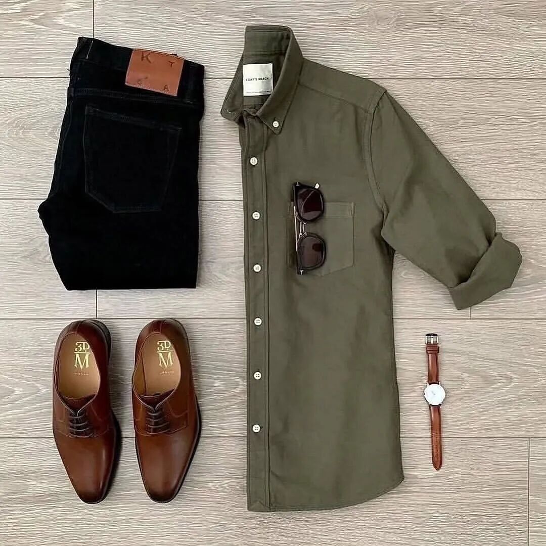 3套男士“衬衫+长裤”搭配，简约优雅，帅气有型！