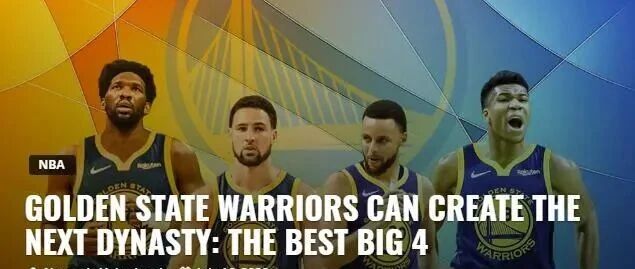 大结局？美媒预测勇士再组4巨头：字母哥+恩比德同赴金州联手库里