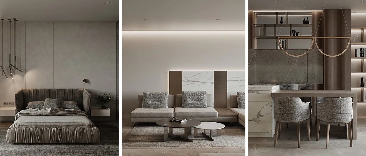 一居室现代风住宅，嵌入式储物实用又美观