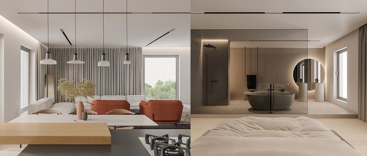 主卧带开放浴室，一室户也能住出豪宅感