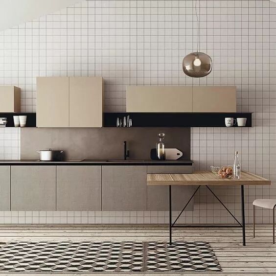 现在的厨房, 都流行这样铺瓷砖！