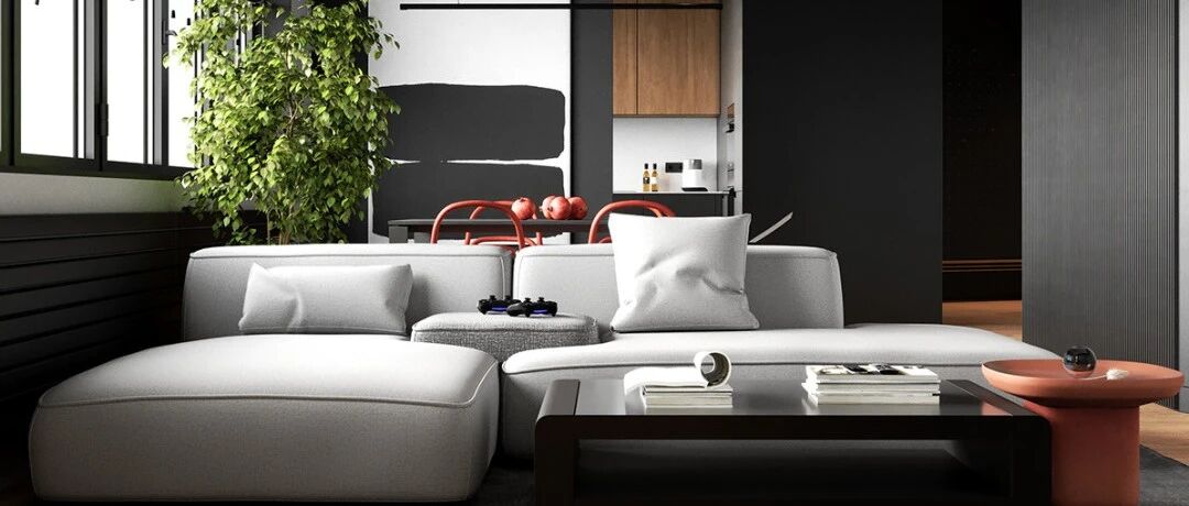 90㎡ 工业风，全屋水泥吊顶也很时髦