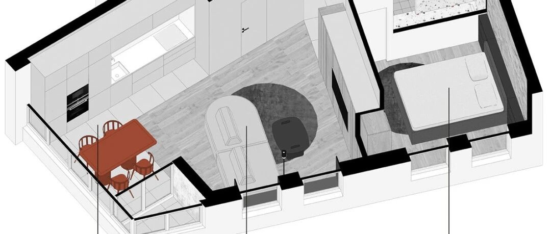 50㎡ 去掉阳台隔断墙，室内空间更显大！