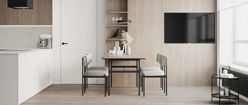 80㎡ 的极简公寓，原木与大白墙构成的舒适空间