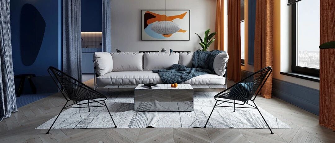 83㎡ 一居室，这么个性的颜色搭配进门就被惊艳到了!