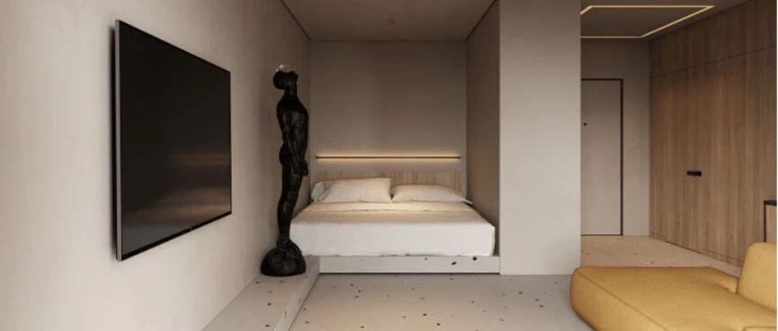 卧室不设门，一居室这样设计更大气！