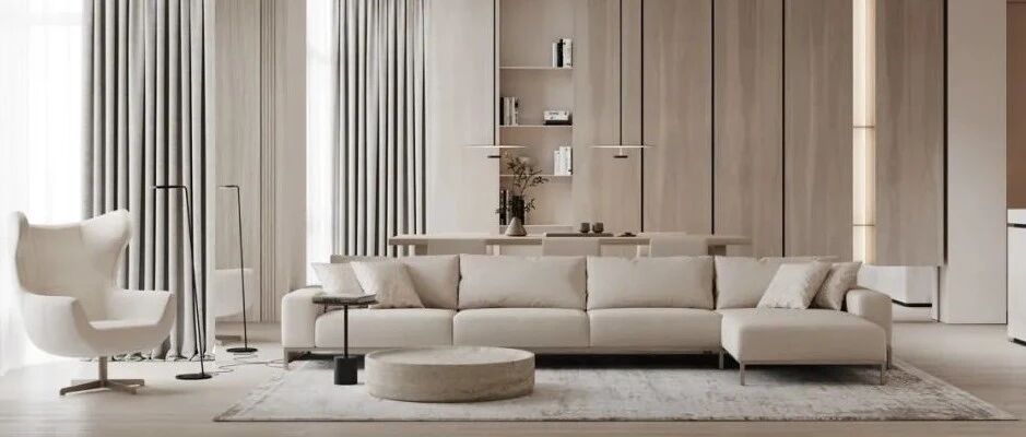 原木色一室户，客厅承重柱这样藏，实用又好看