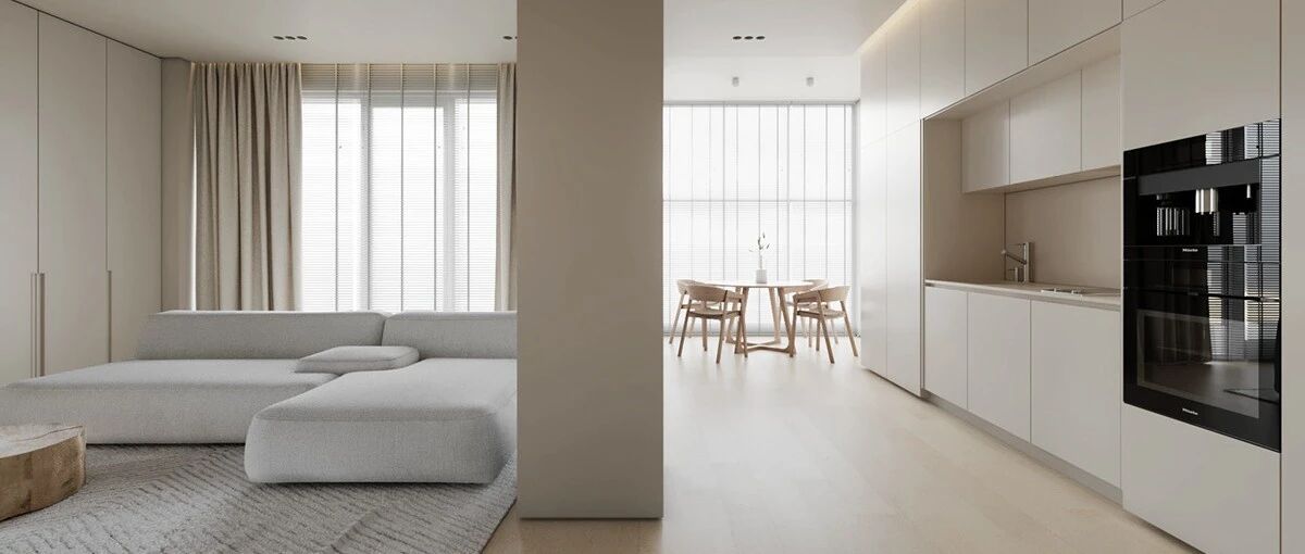 80㎡ 的一室户，隐藏式厨房布局更巧妙