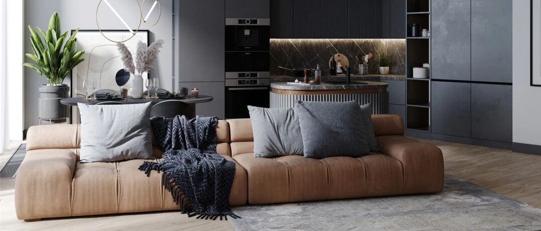 高级黑简约公寓，家里灯带这样用更有大宅范儿