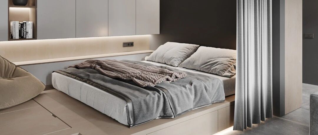 高级灰一居室，空间小卧室就这样设计！