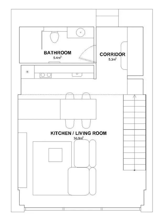 64㎡ 輕工業＋LOFT，大氣簡約 家居 第4張