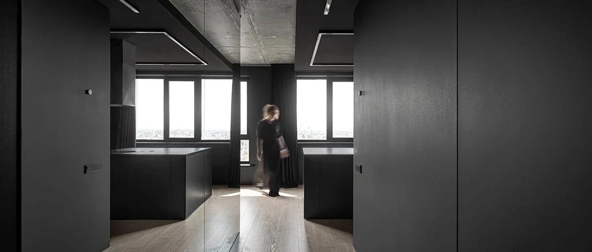 40㎡ 高级黑设计，巧用镜墙再小的家也不嫌挤！