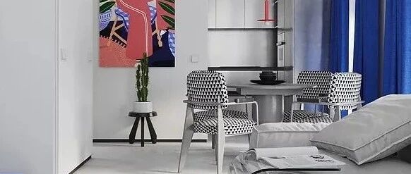 87㎡ 一室户，用色彩与材料搭配出时髦感