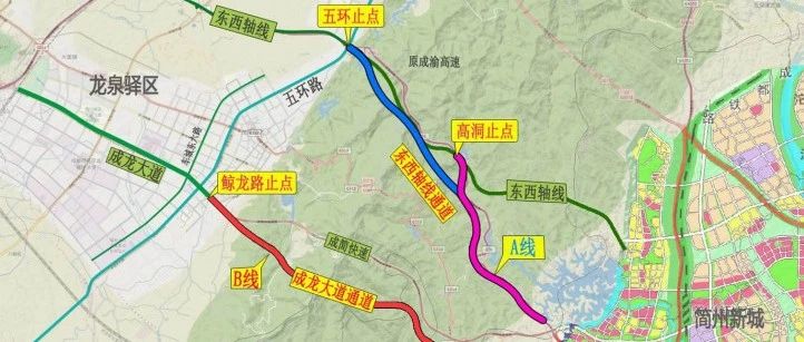 G85G76 重庆（川渝界）至成都高速公路扩容建设项目推荐方案详细路线（老成渝高速扩容）