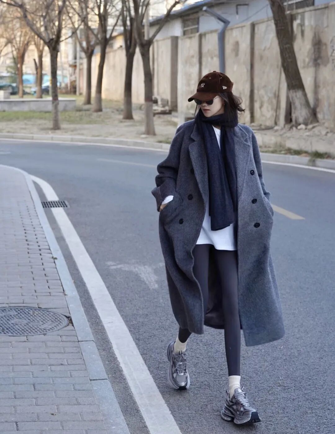 灰色大衣穿搭灵感