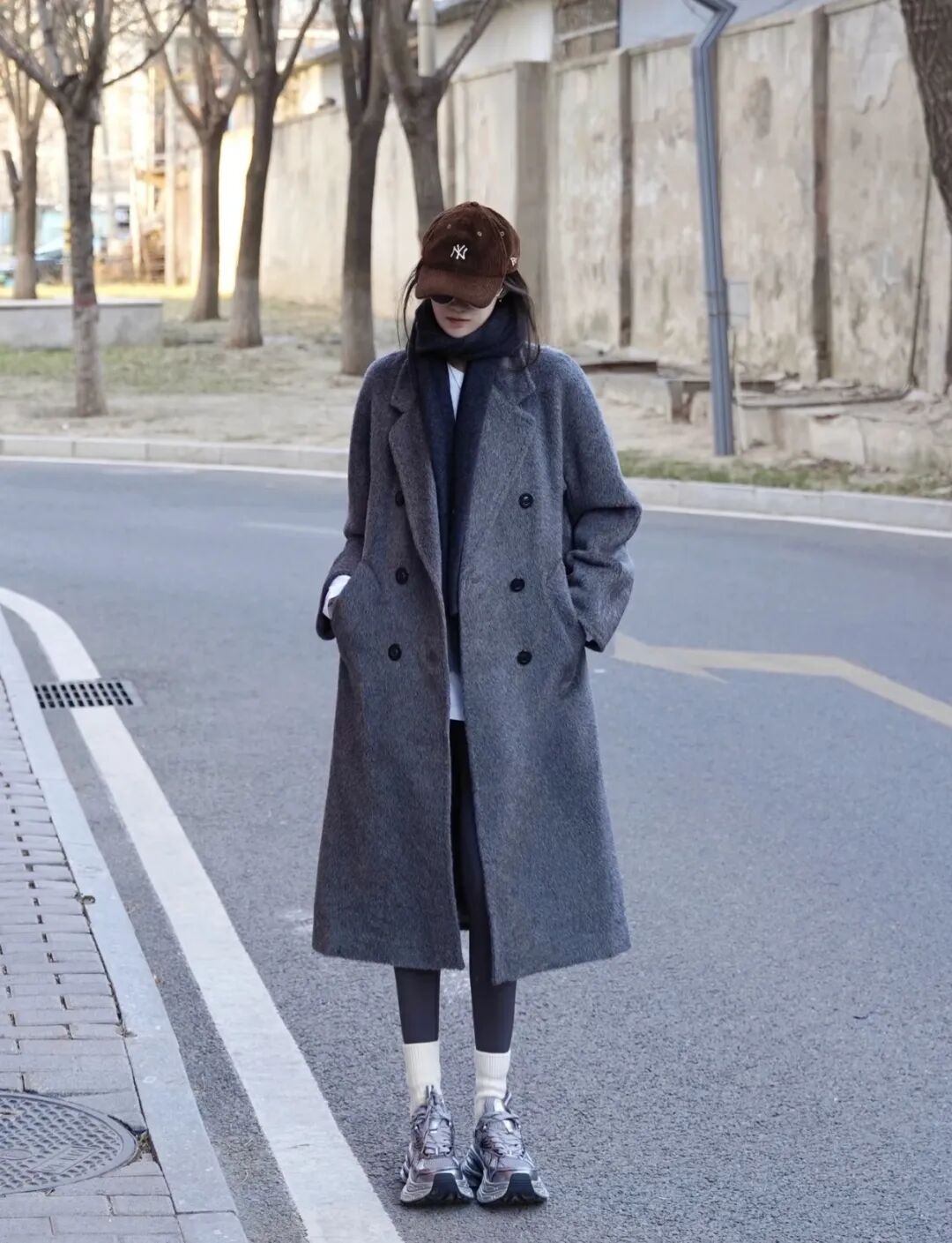 灰色大衣穿搭灵感