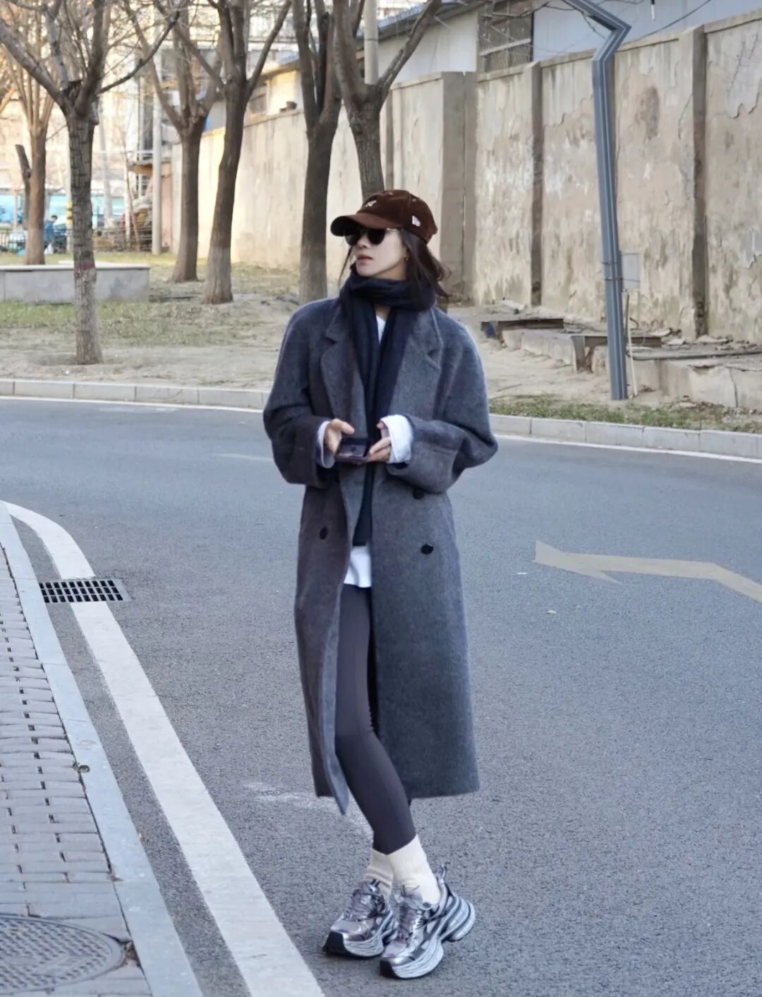 灰色大衣穿搭灵感