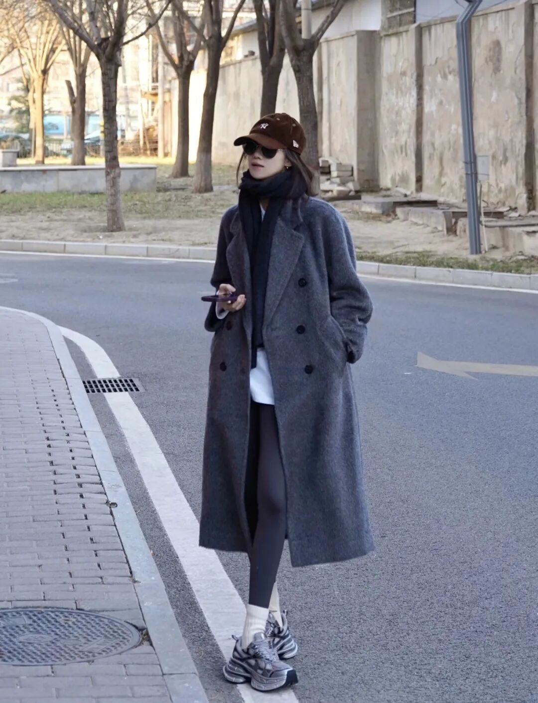 灰色大衣穿搭灵感
